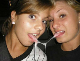 Two cute teen girls shared fresh sperm