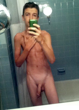Twink with big cock in the bathroom