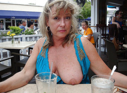 Wild matures and grannies flashing tits